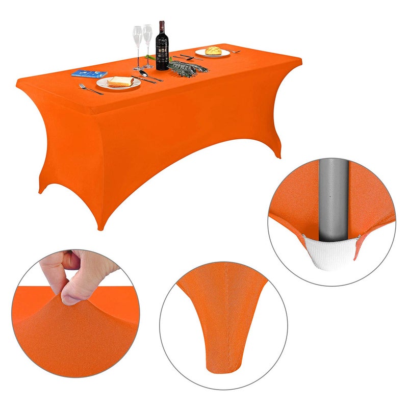LZY Spandex Fitted Stretch Table Cover for 6 ft or 4ft or 8ft Folding Table, Rectangular Cocktail Tablecloth, Perfect for Party or Banquet - Image 3